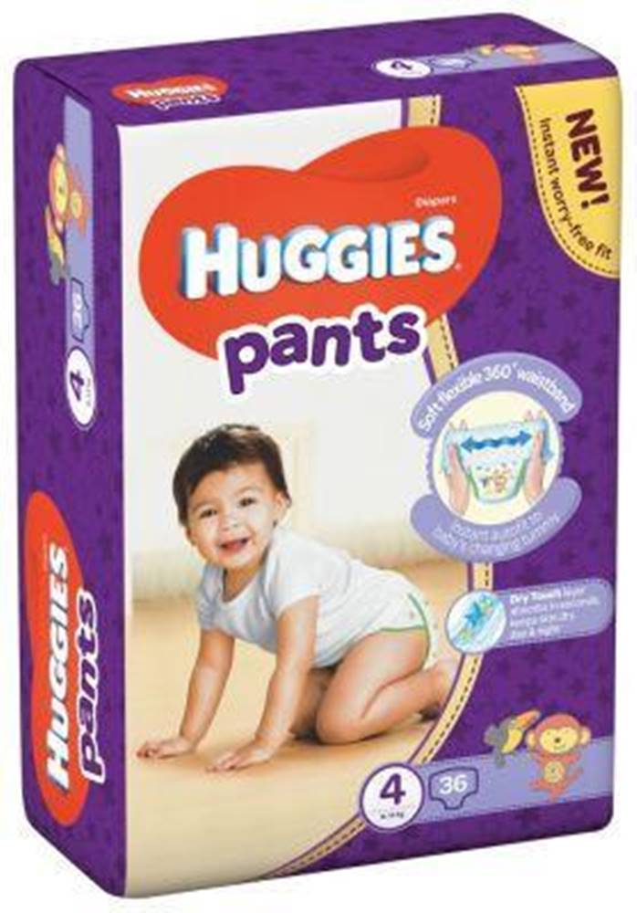 HUGGIES  Pants Nohavičky plienkové jednorazové 4 (9-14 kg) 36 ks, značky HUGGIES