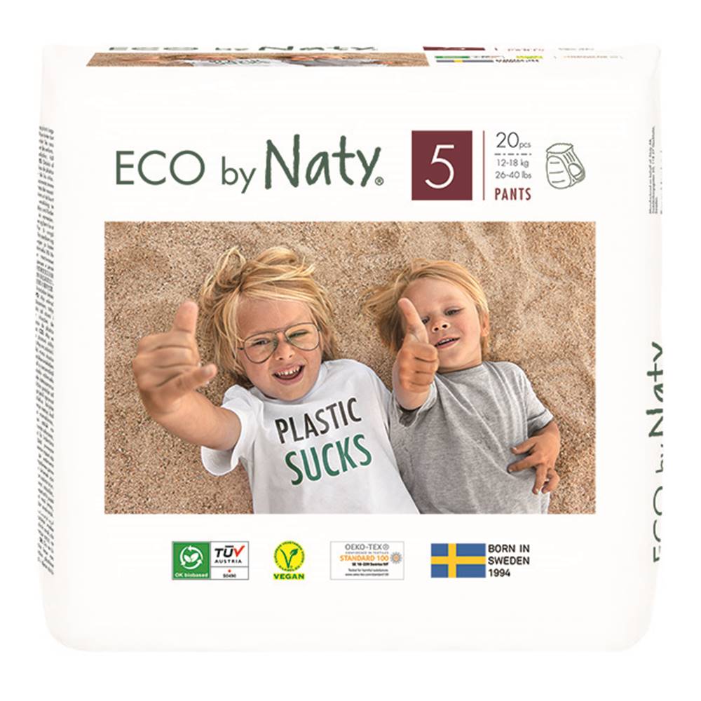 ECO BY NATY  PANTS Nohavičky plienkové jednorazové 5 (12-18 kg) 20 ks, značky ECO BY NATY