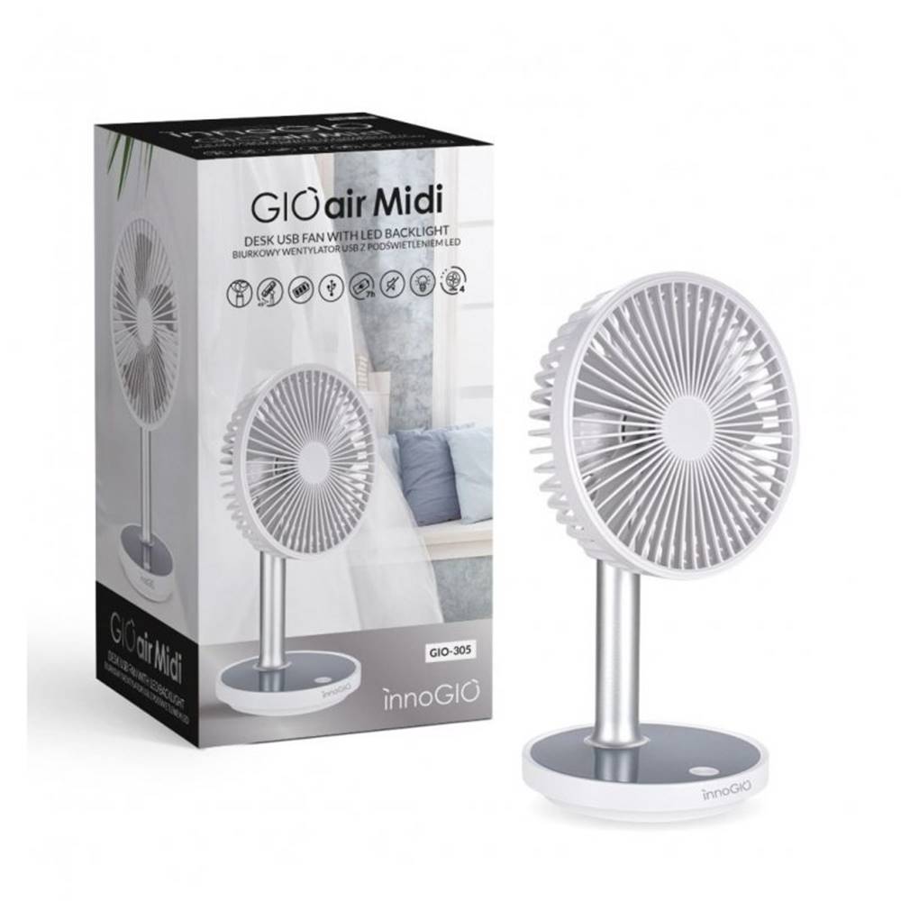 INNOGIO  Ventilátor stolný GIOair Midi s podsvietením a USB, značky INNOGIO