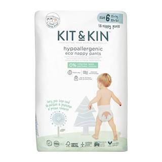 KIT & KIN  Nohavičky plienkové jednorazové eko 6 (15 kg+) 18 ks, značky KIT & KIN