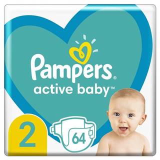 PAMPERS  Active Baby Plienky jednorazové 2 (4-8 kg) 64 ks, značky PAMPERS