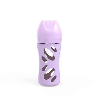 TWISTSHAKE Fľaša dojčenská Anti-Colic sklenená 260 ml (cumlík M) pastelovo fialová