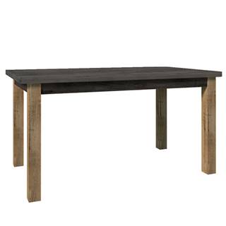 Kondela KONDELA Jedálenský stôl, rozkladací, dub lefkas tmavý/smooth sivý, 160-203x90 cm, MONTANA STW, značky Kondela