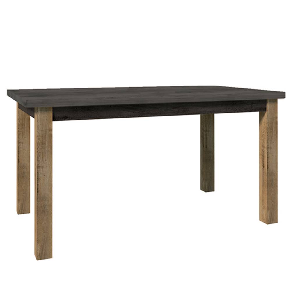 Kondela KONDELA Jedálenský stôl, rozkladací, dub lefkas tmavý/smooth sivý, 160-203x90 cm, MONTANA STW, značky Kondela