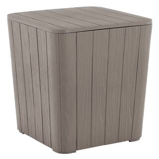 KONDELA Záhradný úložný box/príručný stolík, sivá, IBLIS