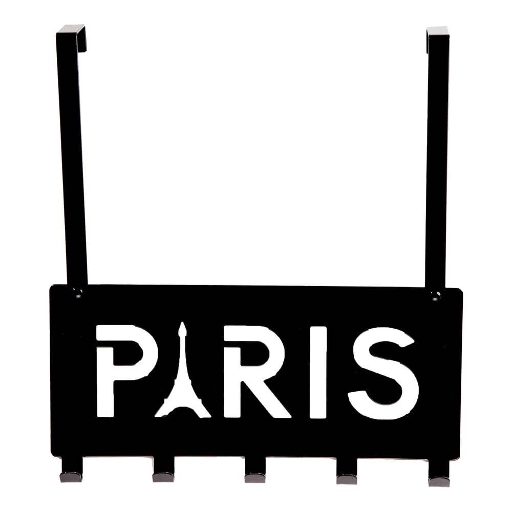Compactor Čierny kovový vešiak na dvere 30 cm Paris – , značky Compactor