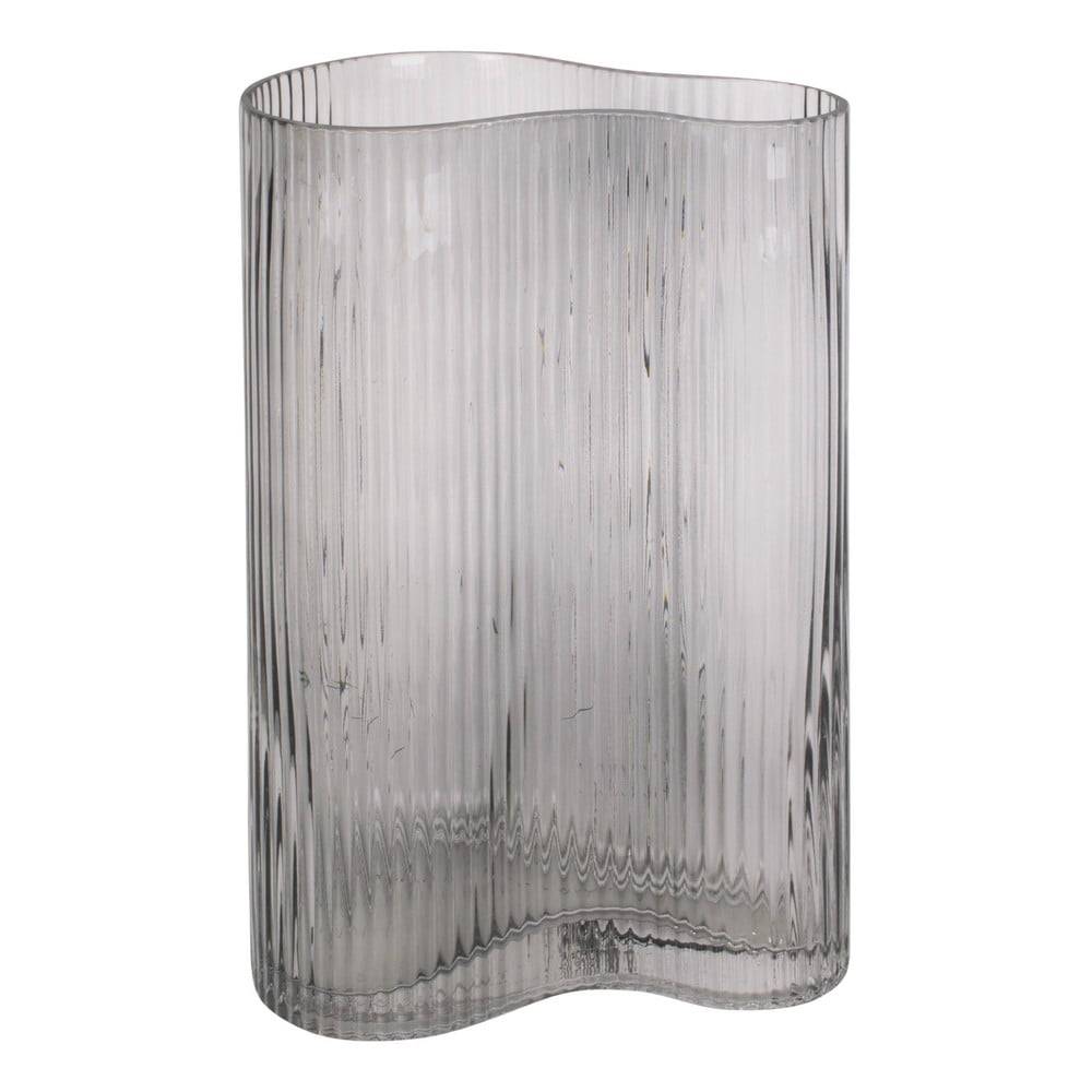 PT LIVING Sivá sklenená váza  Wave, výška 27 cm, značky PT LIVING