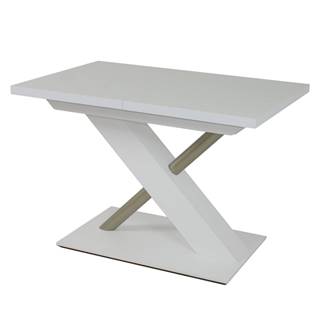 Jedálenský stôl UTENDI 1 biela, šírka 120 cm, rozkladací