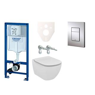 Cenovo zvýhodnený závesný WC set Grohe do ľahkých stien / predstenová montáž + WC Ideal Standard Tesi 38528SET-KF