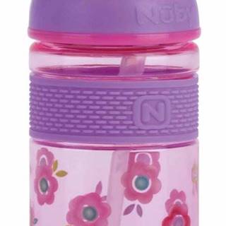 NUBY  Fľaša športová 2v1 s tvrdou sklopiteľnou slamkou, 360 ml, ružová, 3+, značky NUBY