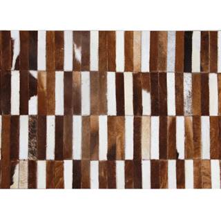 Kondela KONDELA Luxusný kožený koberec, hnedá/biela, patchwork, 171x240, KOŽA TYP 5, značky Kondela