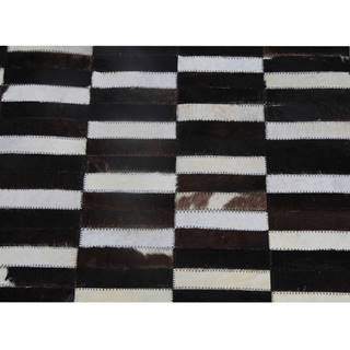 Kondela KONDELA Luxusný kožený koberec, hnedá/čierna/biela, patchwork, 141x200, KOŽA TYP 6, značky Kondela