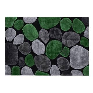KONDELA Koberec, zelená/sivá/čierna, 80x150, PEBBLE TYP 1