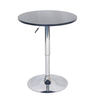 KONDELA Barový stôl s nastaviteľnou výškou, čierna, priemer 60 cm, BRANY NEW