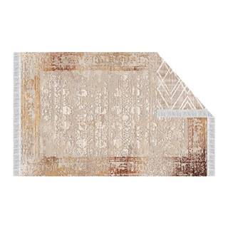KONDELA Obojstranný koberec, béžová/vzor, 80x150, NESRIN