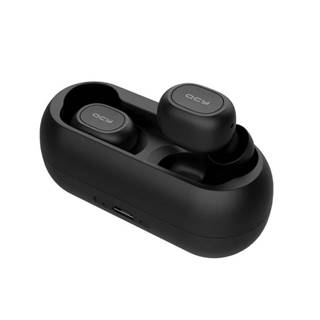 QCY  - T1C, zcela bezdrátová špuntová sluchátka s dobíjecím boxem, černá, značky QCY