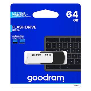 GOODRAM Goodram USB flash disk, USB 2.0, 64GB, UC02, čierny, UCO2-0640KWR11, USB A, s otočnou krytkou, značky GOODRAM