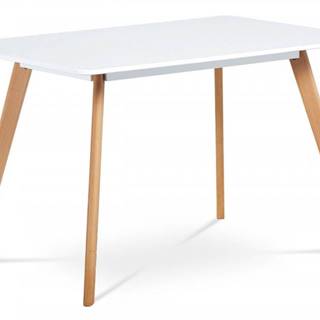 AUTRONIC DT-605 WT jedálenský stôl,120x80 cm, biela matná MDF, masiv buk