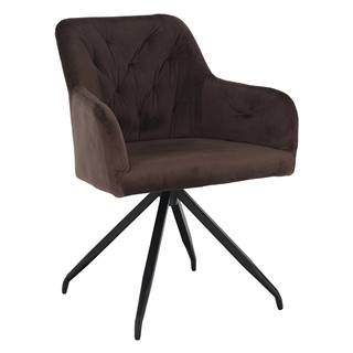 Kondela Otočná stolička hnedá Velvet látka/čierna VELEZA P1 poškodený tovar, značky Kondela