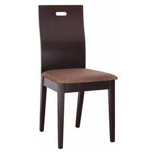 Drevená stolička wenge/látka tmavohnedá ABRIL P1 poškodený tovar