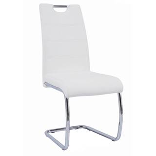 Jedálenská stolička biela/svetlé šitie ABIRA NEW P1 poškodený tovar