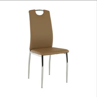 Jedálenská stolička ekokoža béžová/chróm ERVINA P1 poškodený tovar