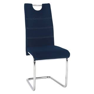 Jedálenská stolička modrá Velvet látka/svetlé šitie ABIRA NEW P1 poškodený tovar