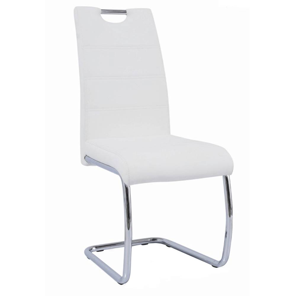 Kondela Jedálenská stolička biela/svetlé šitie ABIRA NEW P1 poškodený tovar, značky Kondela