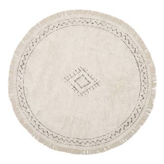 Béžový ručne tkaný bavlnený koberec Westwing Collection Fionn, ø 120 cm