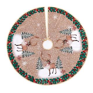 Hnedý okrúhly koberec pod vianočný stromček Casa Selección, ø 120 cm