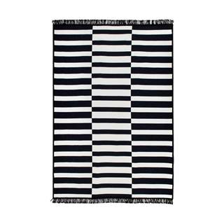 Čierno-biely obojstranný koberec Poros, 120 × 180 cm