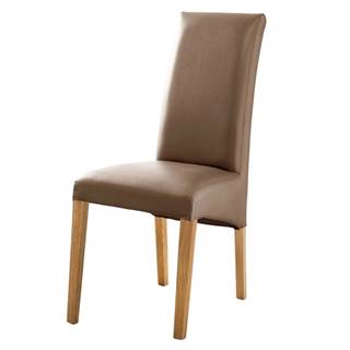 Jedálenská stolička FOXI III dub olejovaný/textilná koža cappuccino