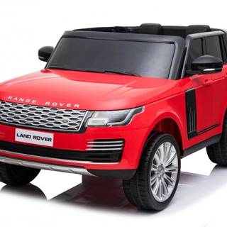Elektrické autíčko Range Rover, Dvojmiestne, červené, Koženkové sedadlá, LCD Displej so vstupom USB, Pohon 4x4, 2x 12V7AH, EVA kolesá, Odpružené nápravy, Kľúčové trojpolohové štartovanie, 2,4 GHz Bluetooth Diaľkový Ovládač