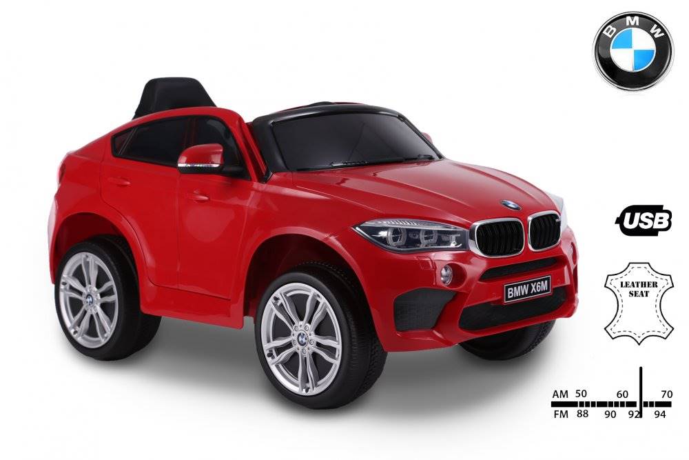 SPIN MASTER Elektrické autíčko BMW X6M NEW – JEDNOMIESTNE, červené, EVA kolesá, kožené sedadlo, 12V, 2,4 GHz diaľkové ovládanie, 2X motor, USB, SD karta, ORGINAL licencia, značky SPIN MASTER