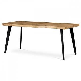AUTRONIC  HT-880 OAK Jedálenský stôl, 180x90x75 cm, MDF doska, 3D dekor divoký dub, kov, čierny lak, značky AUTRONIC