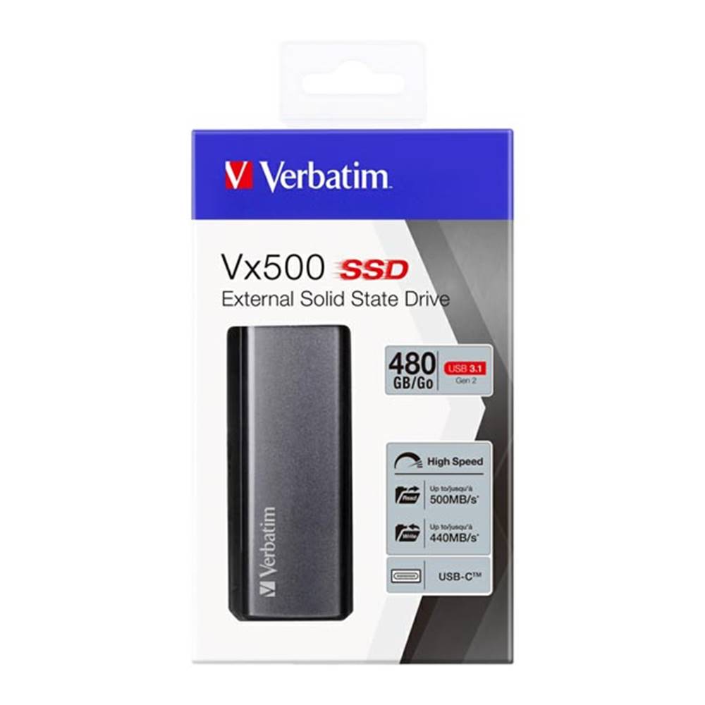 Verbatim SSD  2.5", USB 3.0 (3.2 Gen 1), 480GB, GB, Vx500, 47443, značky Verbatim