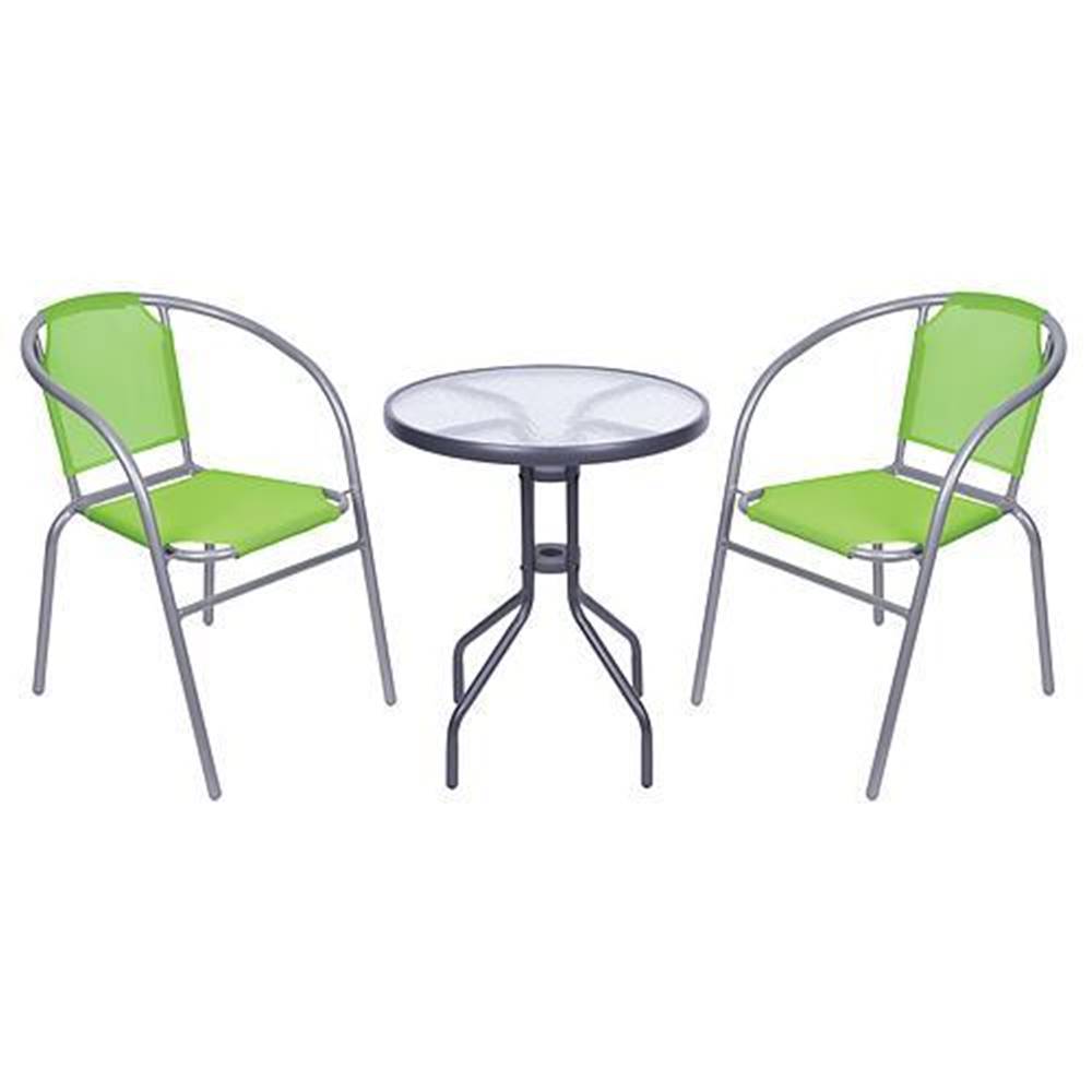 ST LEISURE EQUIPMENT Set balkónový BRENDA, zelený, stôl 72x59 cm, 2x stolička 60x71 cm, značky ST LEISURE EQUIPMENT