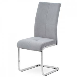 AUTRONIC DCL-440 GREY4 Jedálenská stolička, poťah sivá zamatová látka, kovová pohupová podnož, chróm