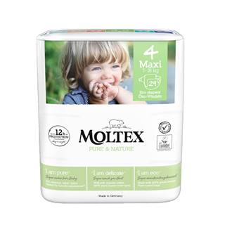 MOLTEX  Pure&Nature Plienky jednorazové 4 Maxi (7-18 kg) 29 ks, značky MOLTEX