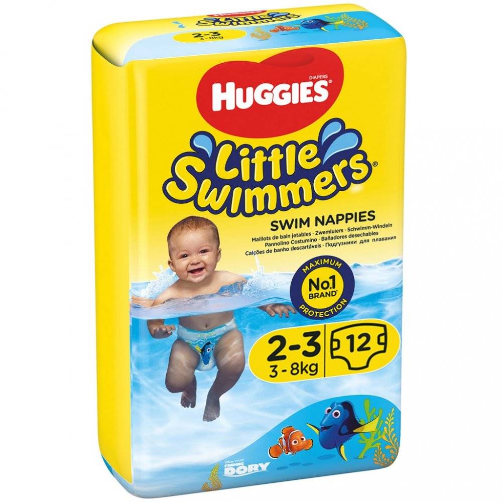 HUGGIES  Little Swimmers Plienky do vody jednorazové 2-3 (3-8 kg) 12 ks, značky HUGGIES