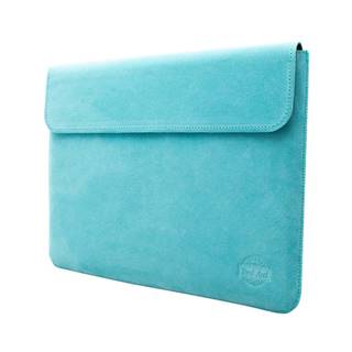 Puzdro na notebook z brúsenej kože Spring tyrkysové s klopou MacBook Pro 14