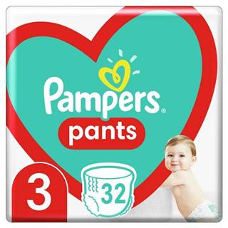 PAMPERS  Pants Nohavičky plienkové jednorazové 3 (6-11 kg) 32 ks, značky PAMPERS