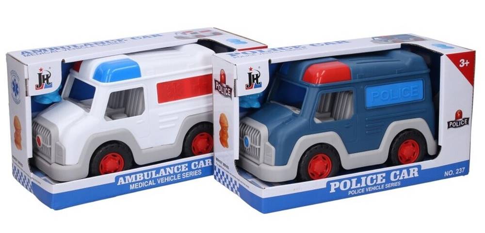 WIKY Auto ambulancia/polícia s figúrkou 23cm - policajné auto, značky WIKY