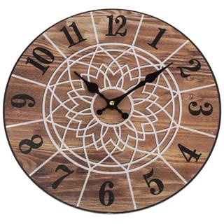 Nástenné hodiny Mandala 34 cm, natural