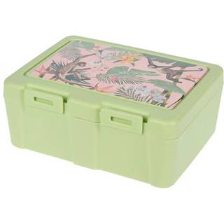 Bino Lunch box s príborom, 13,5 x 18 x 7,5 cm, zelená, značky Bino