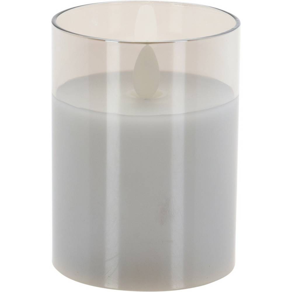 Bellatex LED sviečka v skle Agide, reálny plameň, 7,5 x 10 cm, teplá biela, značky Bellatex