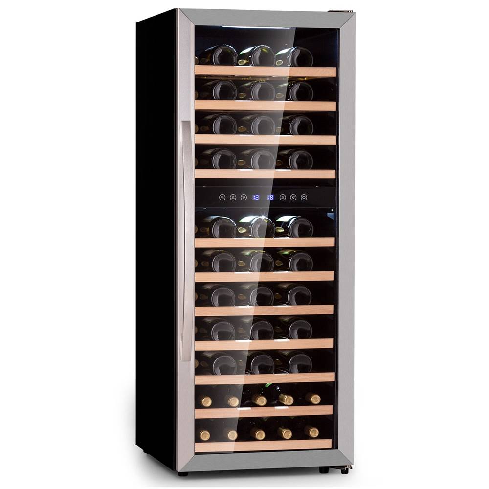 Klarstein  Vinamour 73 Duo, chladnička na víno, 2 zóny, 192 l / 73 fliaš, 5-18 °C, dotykové ovládanie, značky Klarstein