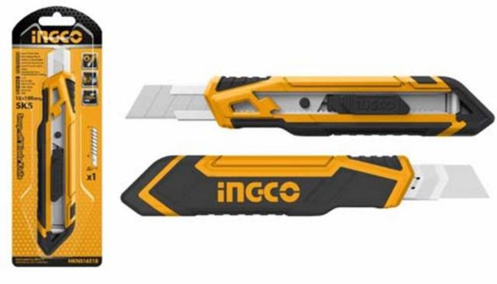 INGCO Nôž lamaci 18mm s tlačítkom  1x čepel, značky INGCO
