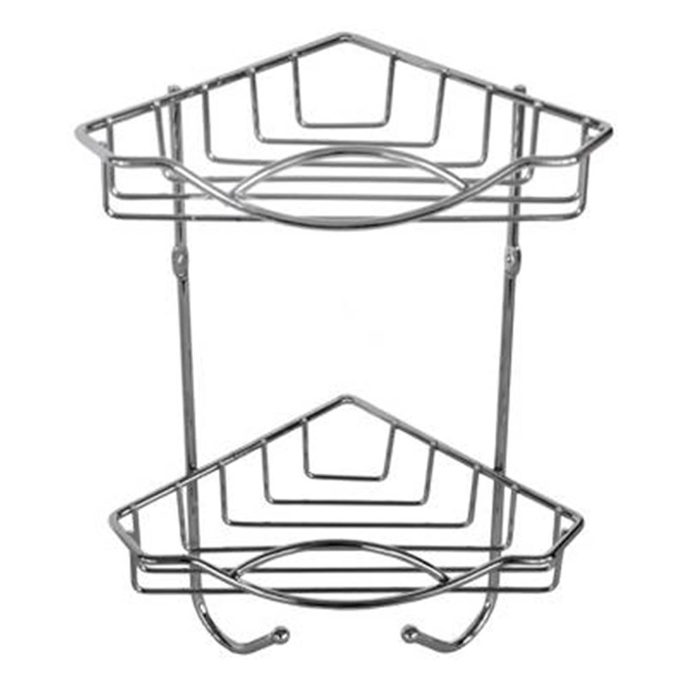 Kinekus 2-poschodová rohová polička, 22,5 x 14,8 x 30 cm, chróm, značky Kinekus