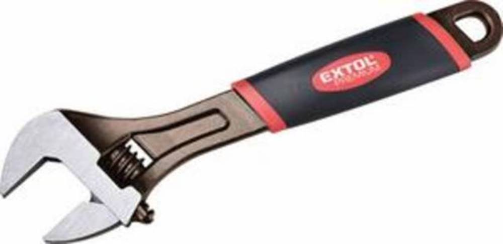 EXTOL PREMIUM "Kľúč nastaviteľný 250mm/10"", pogumovaná rukoväť, poniklovaný", značky EXTOL PREMIUM